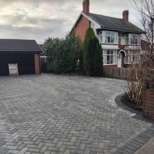 grey block paved driveway charcoal border chorley 0007