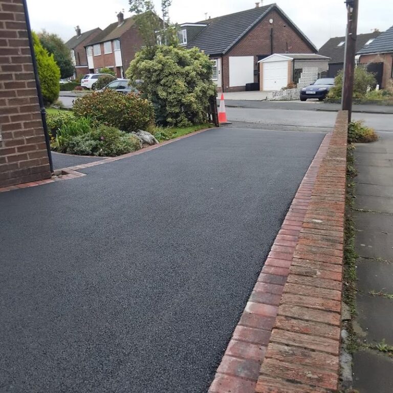 tarmac driveway with block paved border in wigan 09